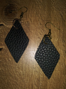 Faux Leather Triangle Earrings