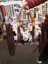 Load image into Gallery viewer, Duffle bag W/ Tooled Straps &amp; Fringe