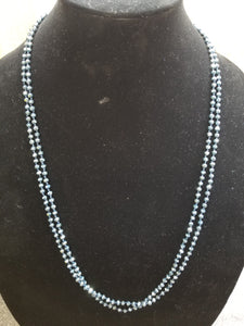 Stunning 4mm Glass Bead Threaded Long Necklace