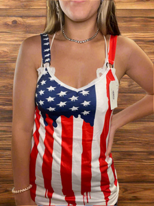 USA Flag V-Neck Tank