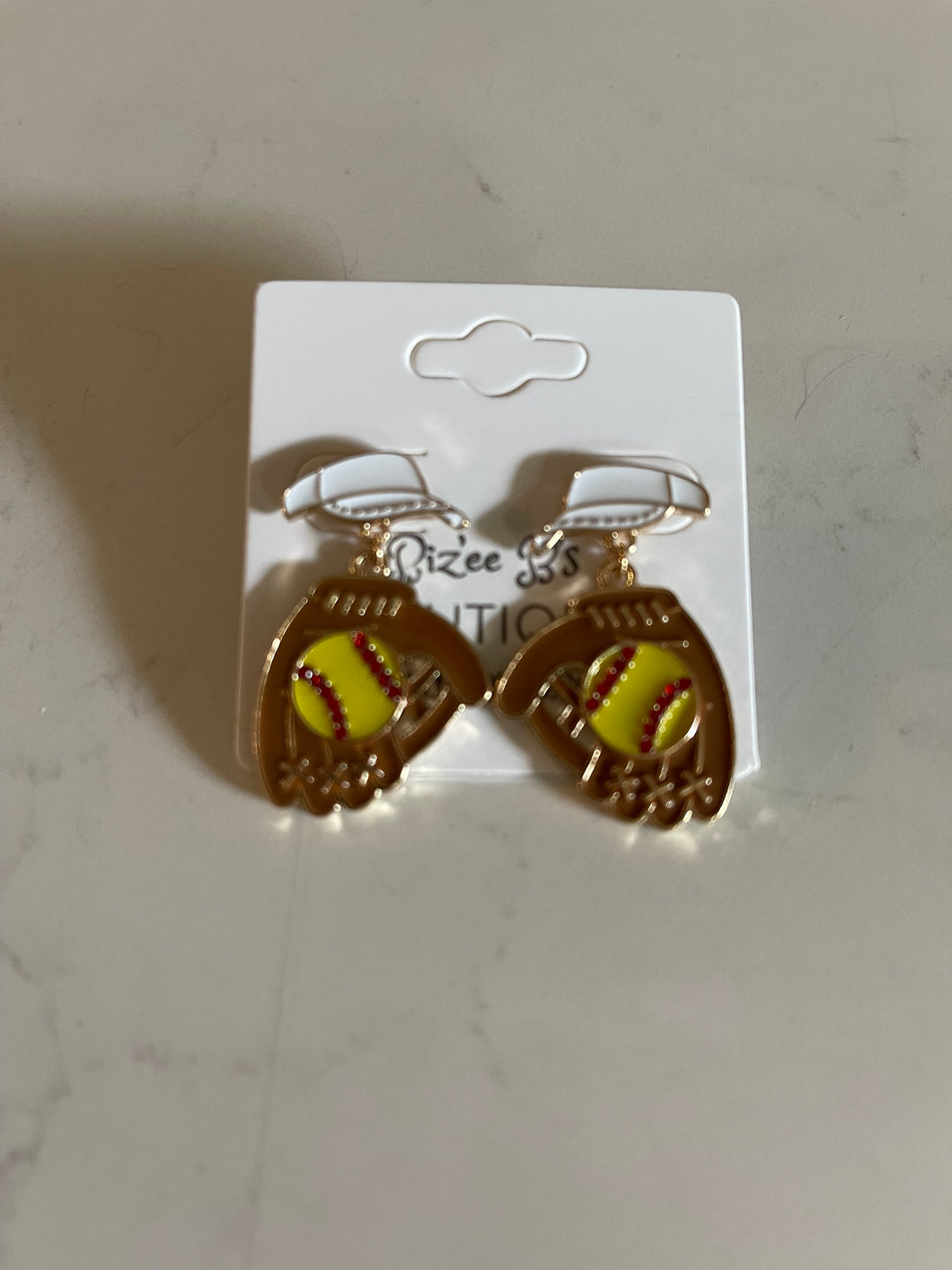 Softball Sun Visor Cap Earrings