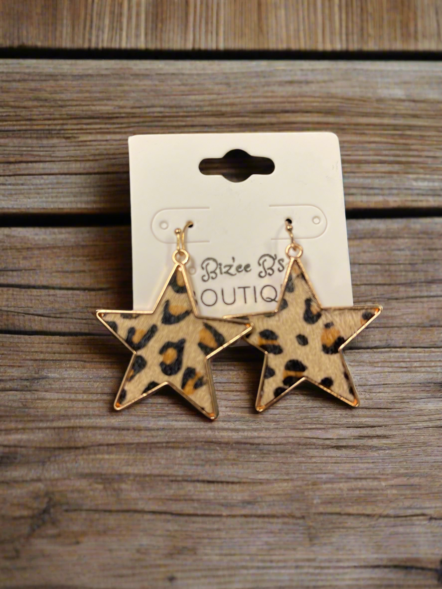 Leopard Star Earrings
