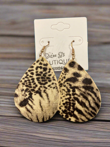 Cheetah Faux Leather Earrings