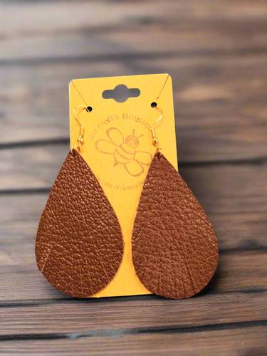 Genuine Leather Brown Earrings ER2805BN