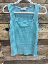 Load image into Gallery viewer, Ribbed Square Neck Sleeveless Top