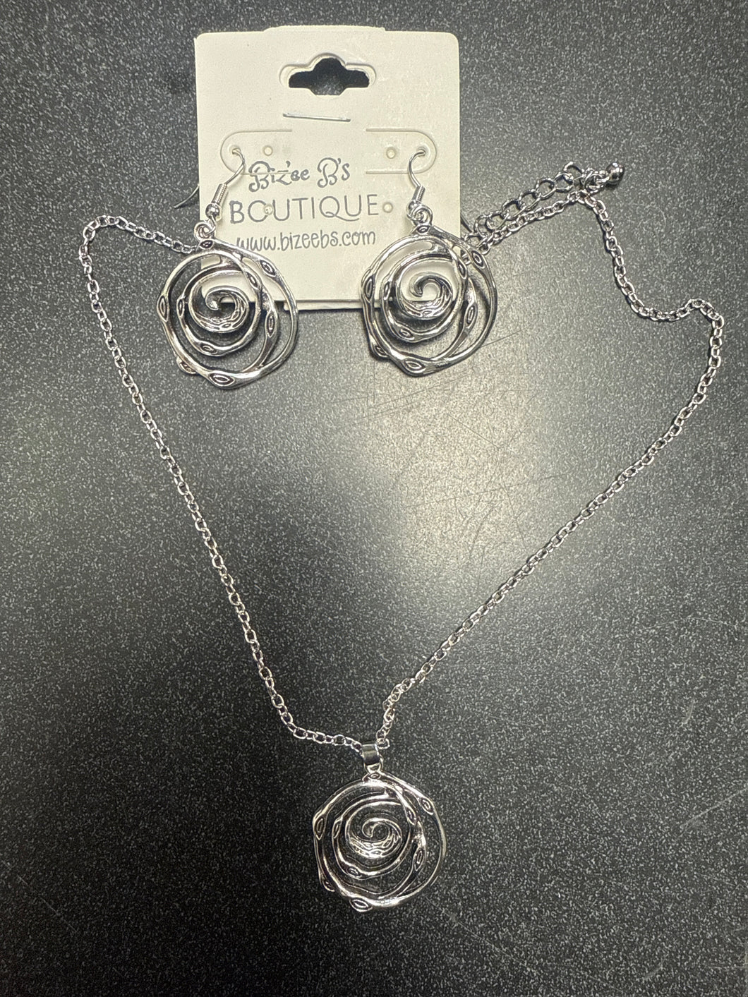 Silver Spiral Necklace set