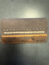 Load image into Gallery viewer, Trinity Ranch Hair-On Studded Secretary Wallet