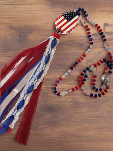 PATRIOTIC  TEARDROP NECKLACE NEK4508NVRD
