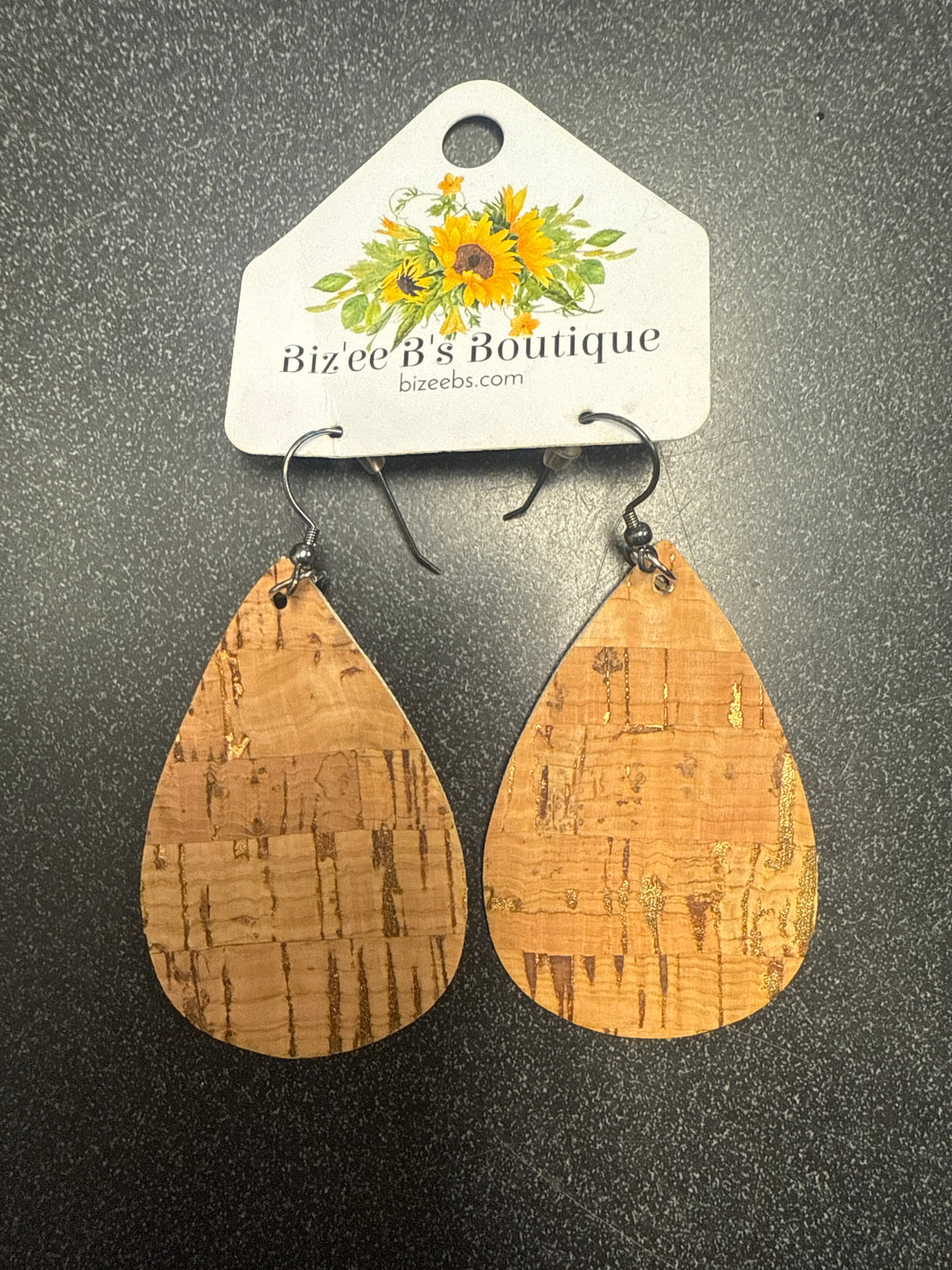 Cork Teardrop Earrings