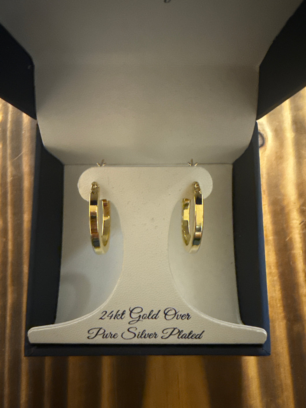Silver Reflections Small Gold Hoops