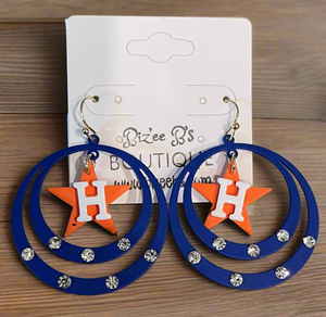 H Astros Hollow Circular Earrings