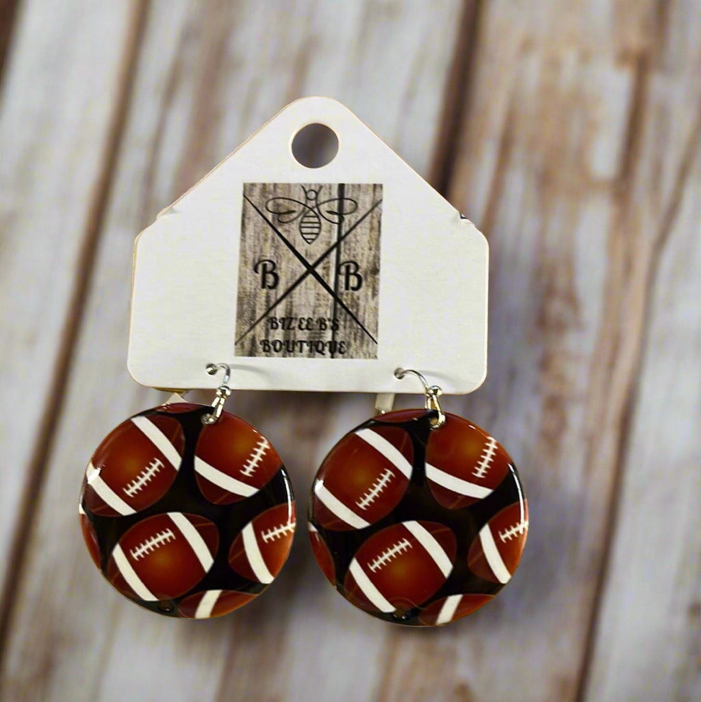 Round Football Earrings