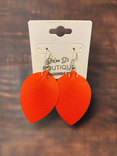 Upside Down Faux Leather Earrings