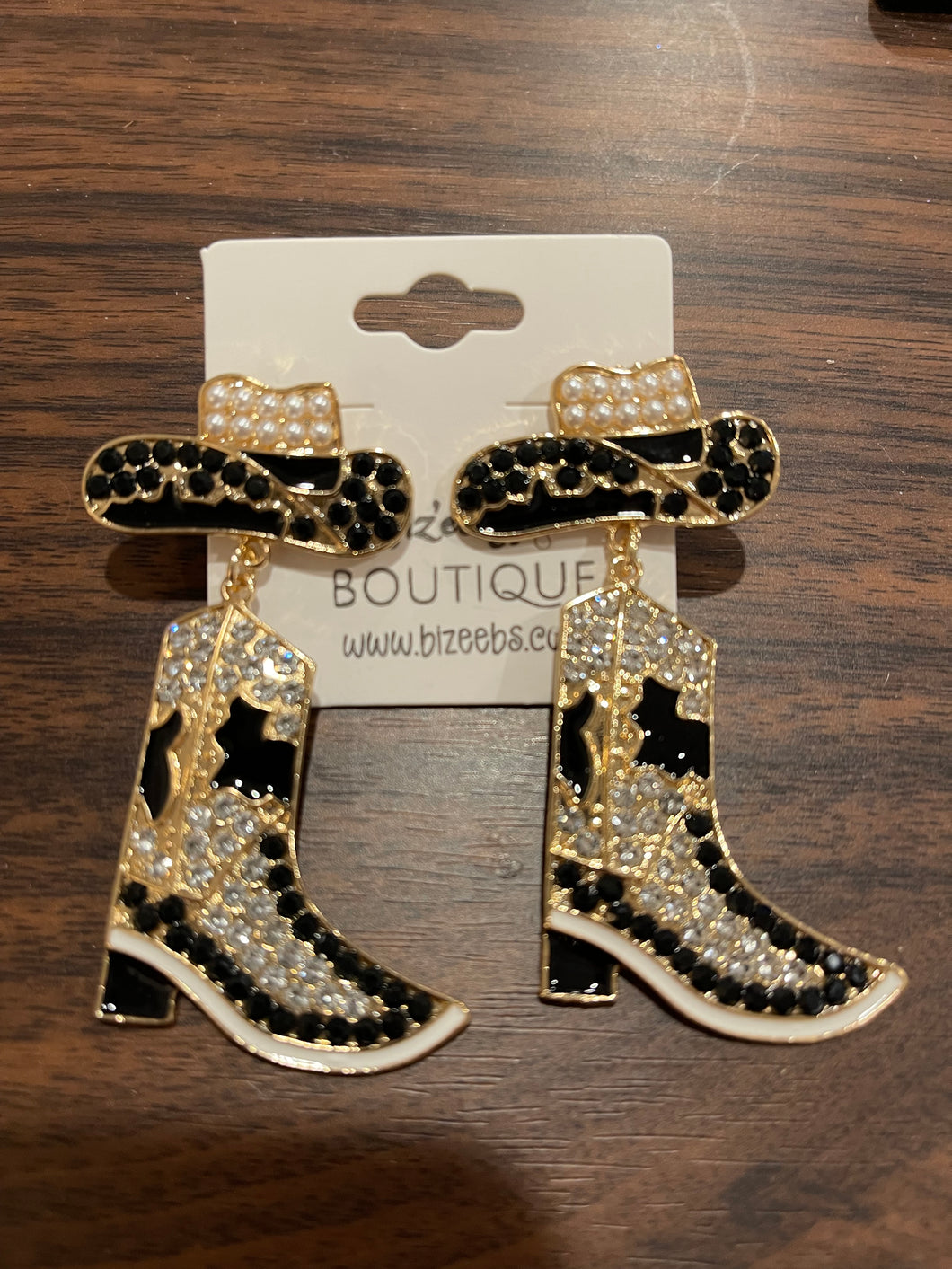 Studded Cowboy Hat/Boots Earrings