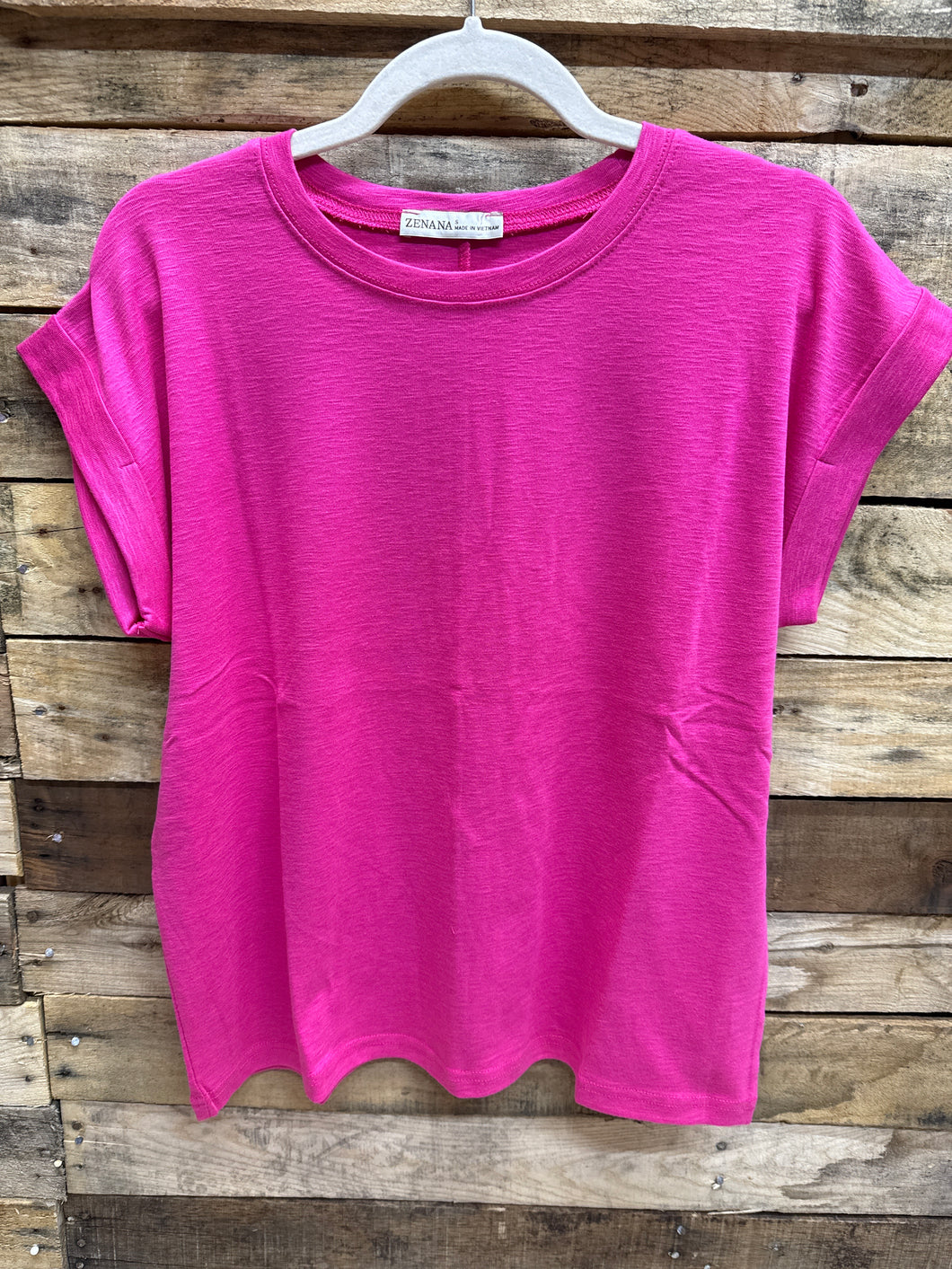 Cotton Modal Slub Rolled Sleeve Tee