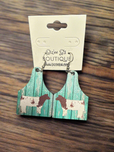Load image into Gallery viewer, Wood Cow Earrings