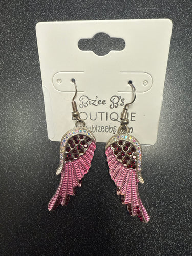 Rhinestone Angel Wing Earrings