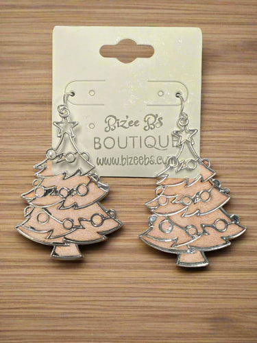 Silver Christmas Tree Earrings