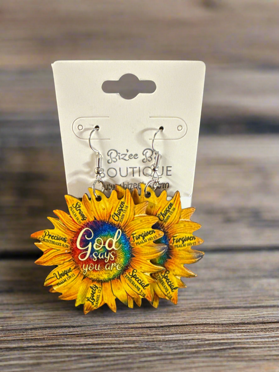 Sunflower God Says Earrings