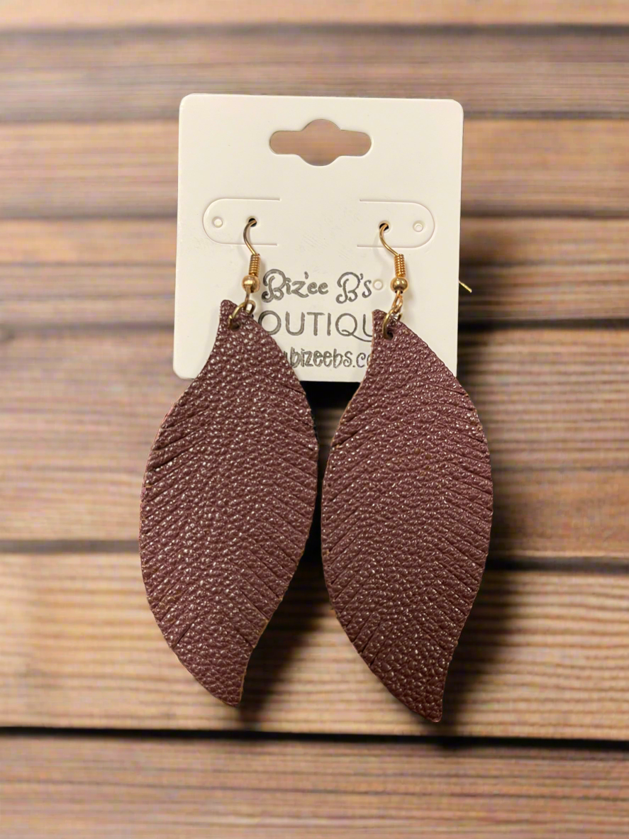 Curved Leaf Earrings