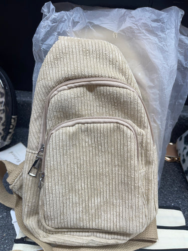 Corduroy sling bag