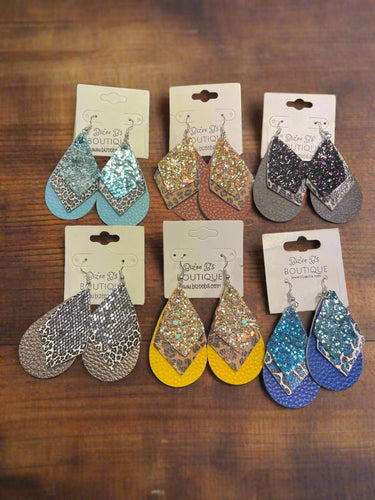 3 Layered Sparkle/Leopard Earrings