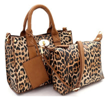 Load image into Gallery viewer, Leopard 3-in-1 Boxy Satchel