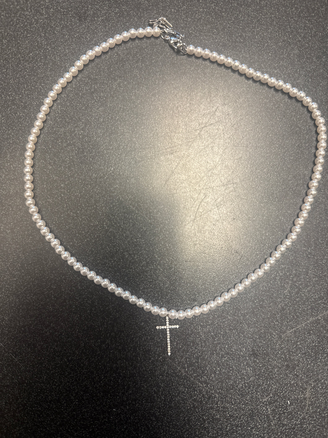 Pearl Necklace with Cross