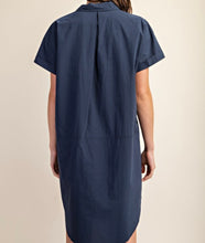 Load image into Gallery viewer, Oversized Button Down Shirt Dress with Short Sleeve