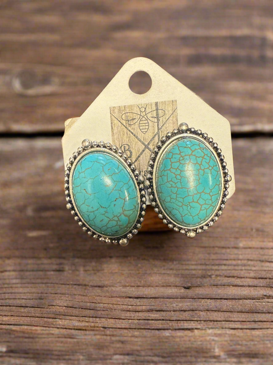 Turquoise Clip On Earrings