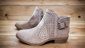 Women's Perforated Chunky Ankle Boots Gimore-25