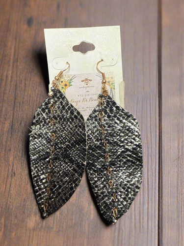 Snake Skin Earrings With Bead