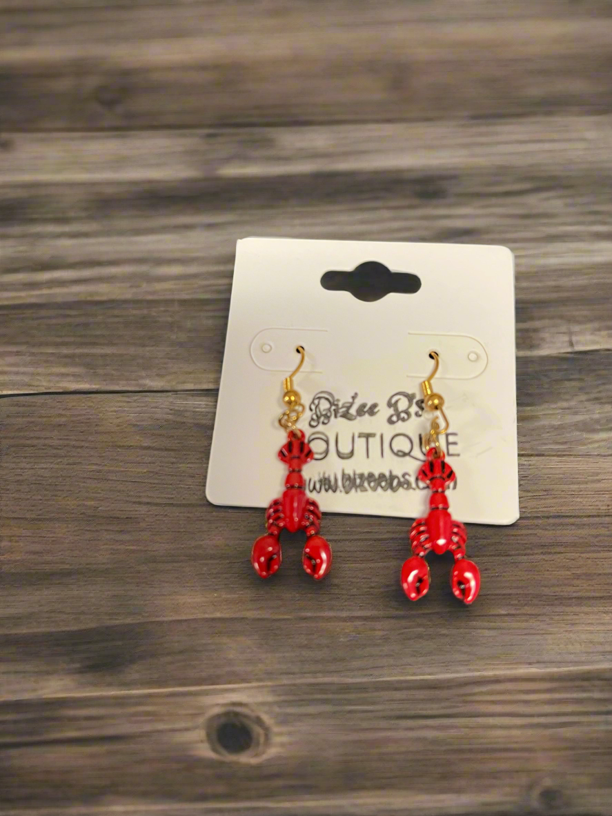 Crawfish Metal Earrings