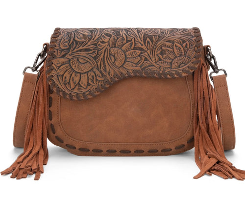 MW Tooled Saddle Fringe Crossbody