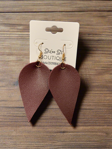 Faux Leather Upside Down Teardrop Earrings