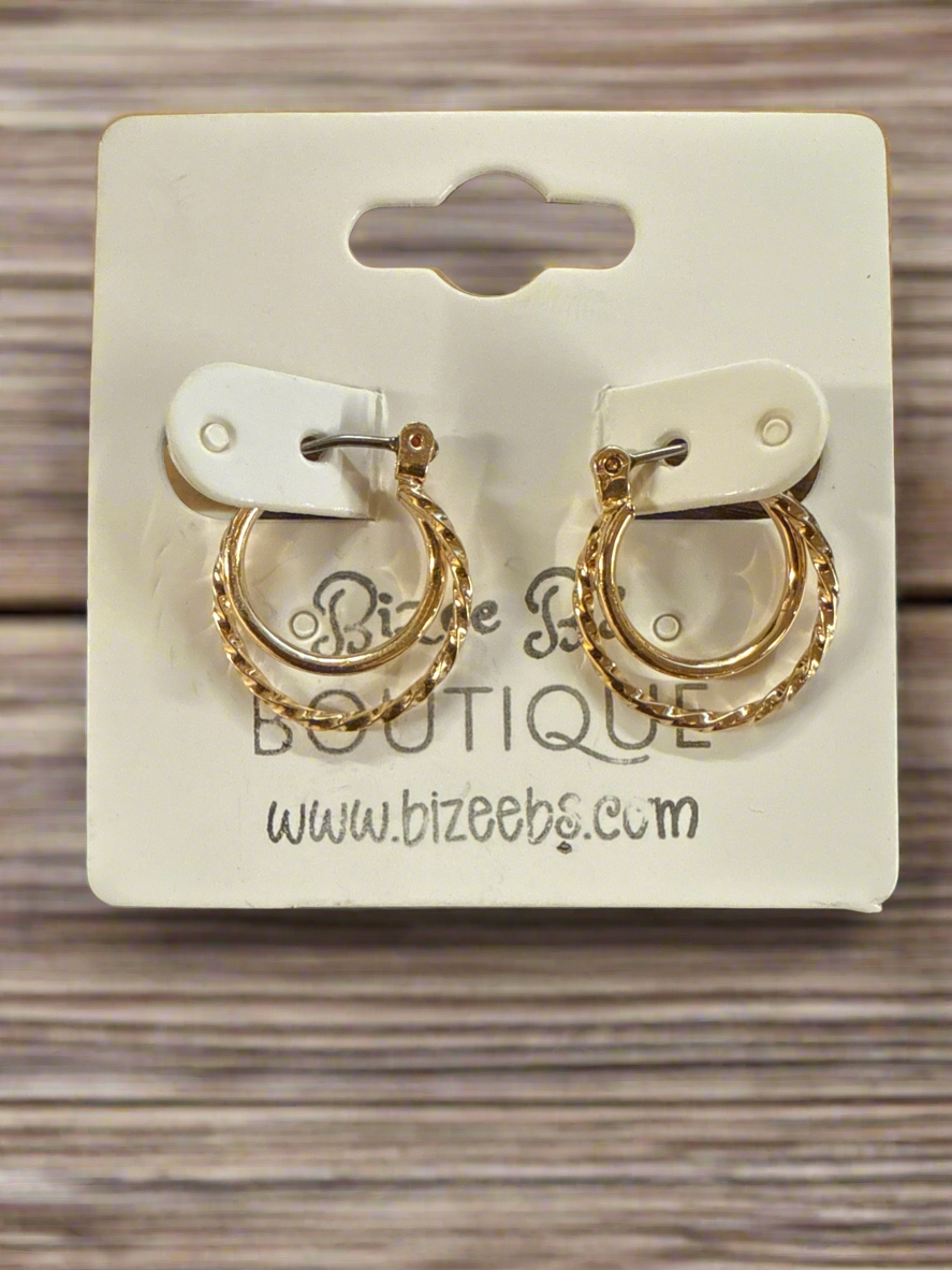 Double Gold Hoops