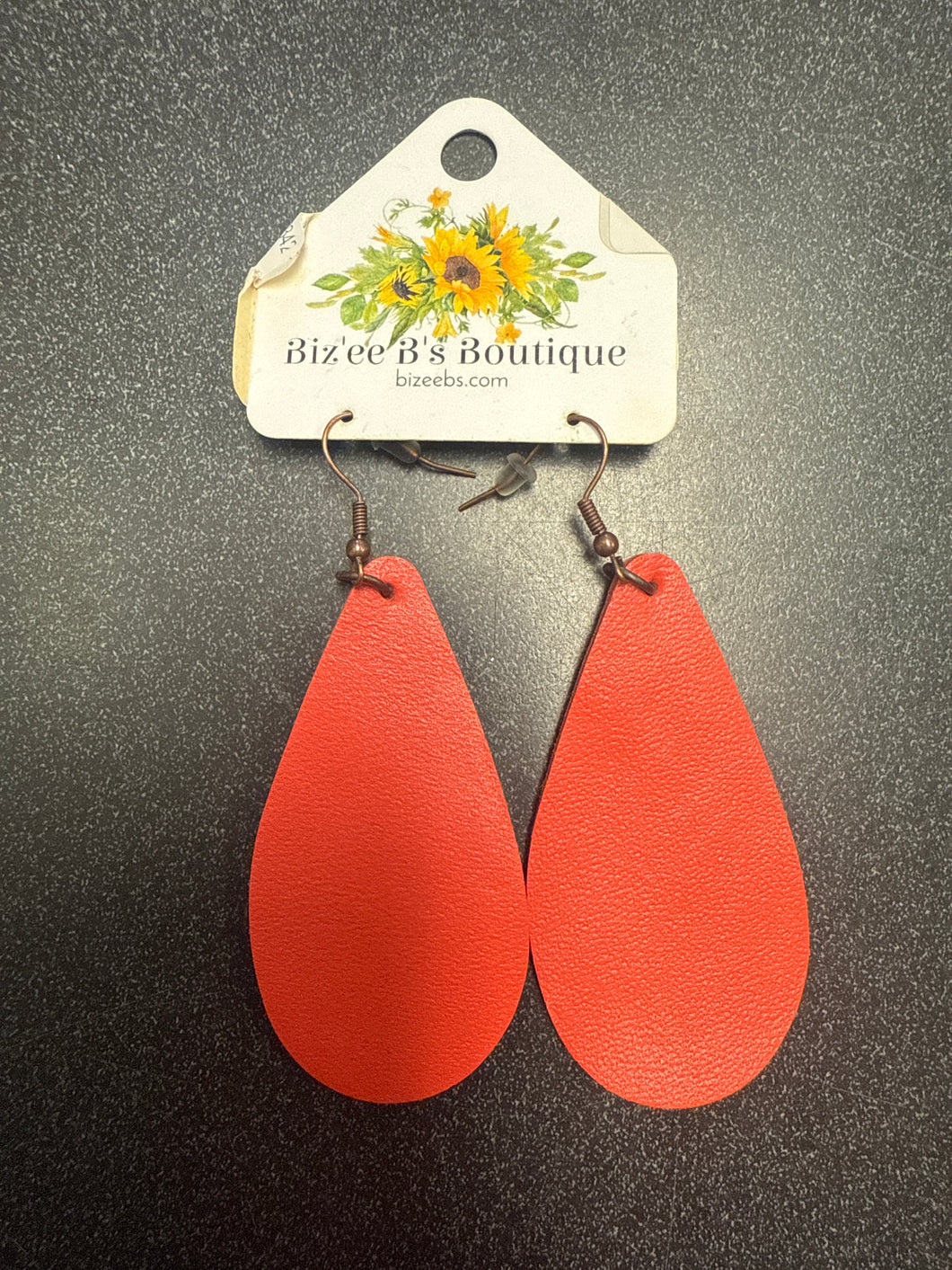 Leather Teardrop Earrings