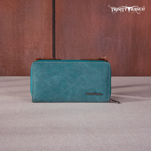 Load image into Gallery viewer, Trinity Ranch Hair-On Cowhide and Turquoise Wallet