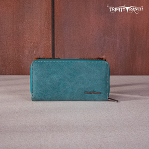 Trinity Ranch Hair-On Cowhide and Turquoise Wallet