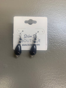 black oval dangling earrings