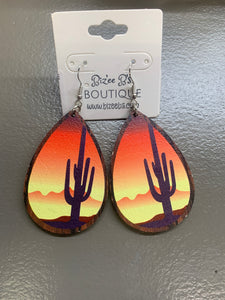 Cactus sunset earrings