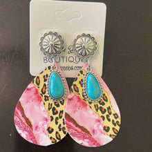 Load image into Gallery viewer, Concho and Faux Leather Earrings