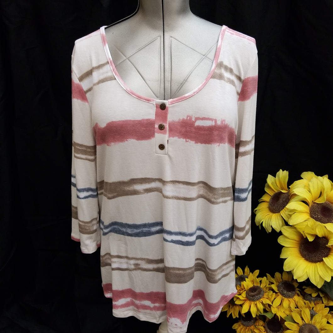 Oatmeal Striped Top CT43686A-PL