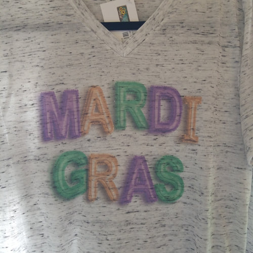 Mardi Gras T-Shirt White Marble