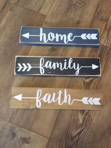 Home, Family, Love or Faith Plaque