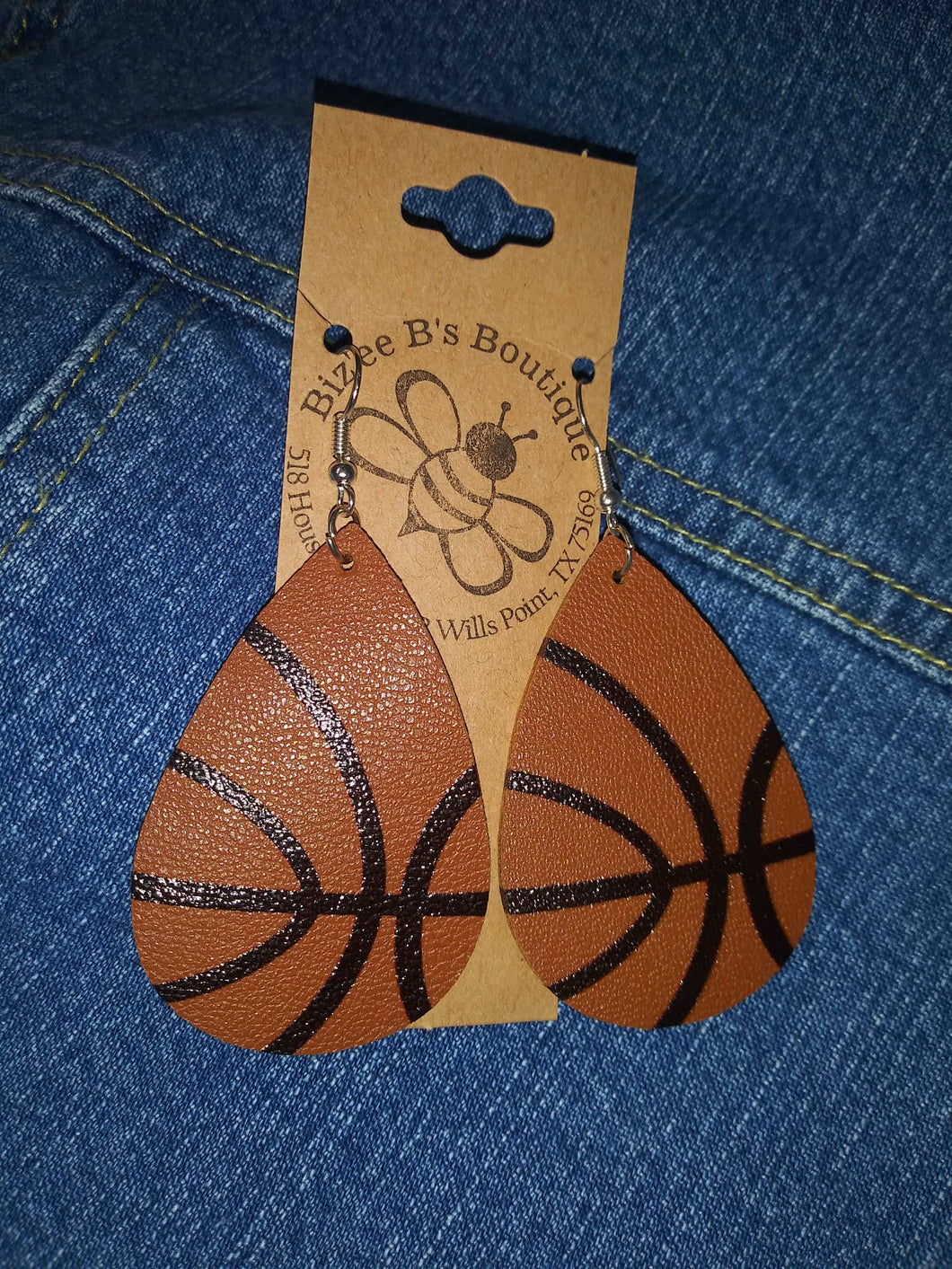 Basketball Earrings Brown