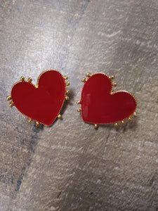 Vintage Bohemia Red Heart Earrings