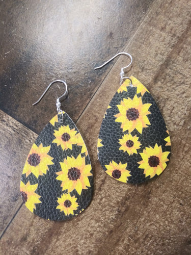 Sunflower Teardrop Earrings