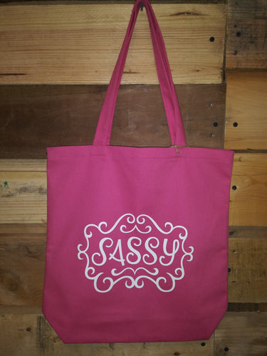 Tote Bags With Sayings Pink Sassy