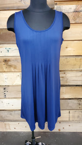 Solid Sleeveless Pleated Casual Dress